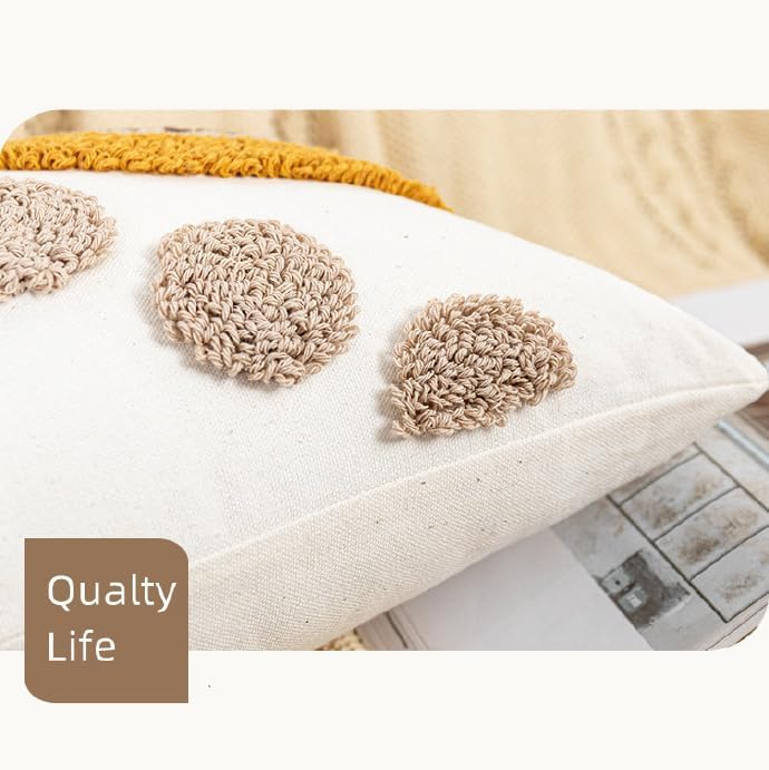 Miniatura 3 de Funda de almohada lumbar bohemia abstracta copetuda de 12 x 20 pulgadas, decoración geométrica de arco iris, funda de cojín de lino, acento neutro,