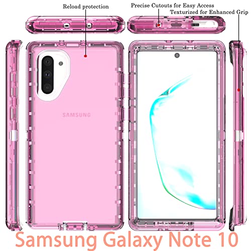 Coque Note 10 robuste antichoc multicouche en caoutchouc durable rose - 3