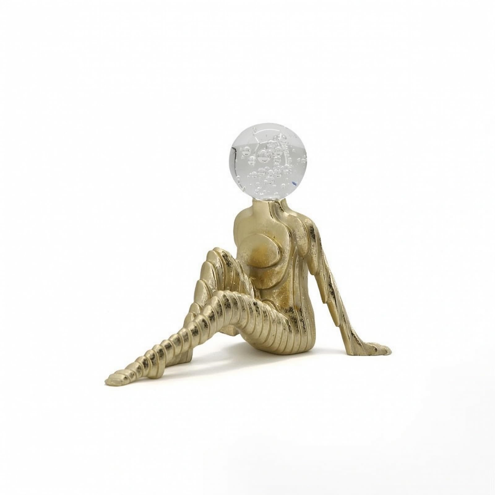 F Fityle Figura Humana Estatua Decorativa Escultura Moderna Adorno de Mesa de Resina y Vidrio con Forma Dinámica Detalle Estriado Adecuada para Salón Repisa Oficina Entrada Minimalista