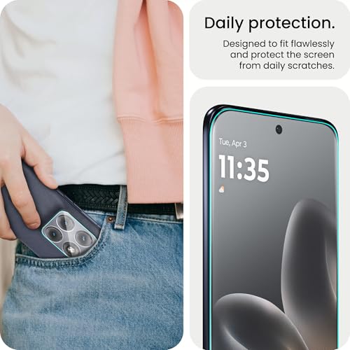 Image of ArmourPro Advanced HD+ UV Tempered Glass for Motorola Edge 70 Fusion with Black Camera Lens Protector, Edge-to-Edge Clear Screen Guard, Anti-Scratch, Case Friendly, Bubble-Free Kit