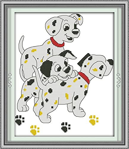 Kit de broderie au point de croix pour décorer votre salon avec trois adorables dalmatiens