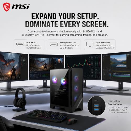 Image of msi Codex R2 Gaming Desktop, 64GB DDR5 RAM, 4TB SSD, NVIDIA RTX 5060 Ti