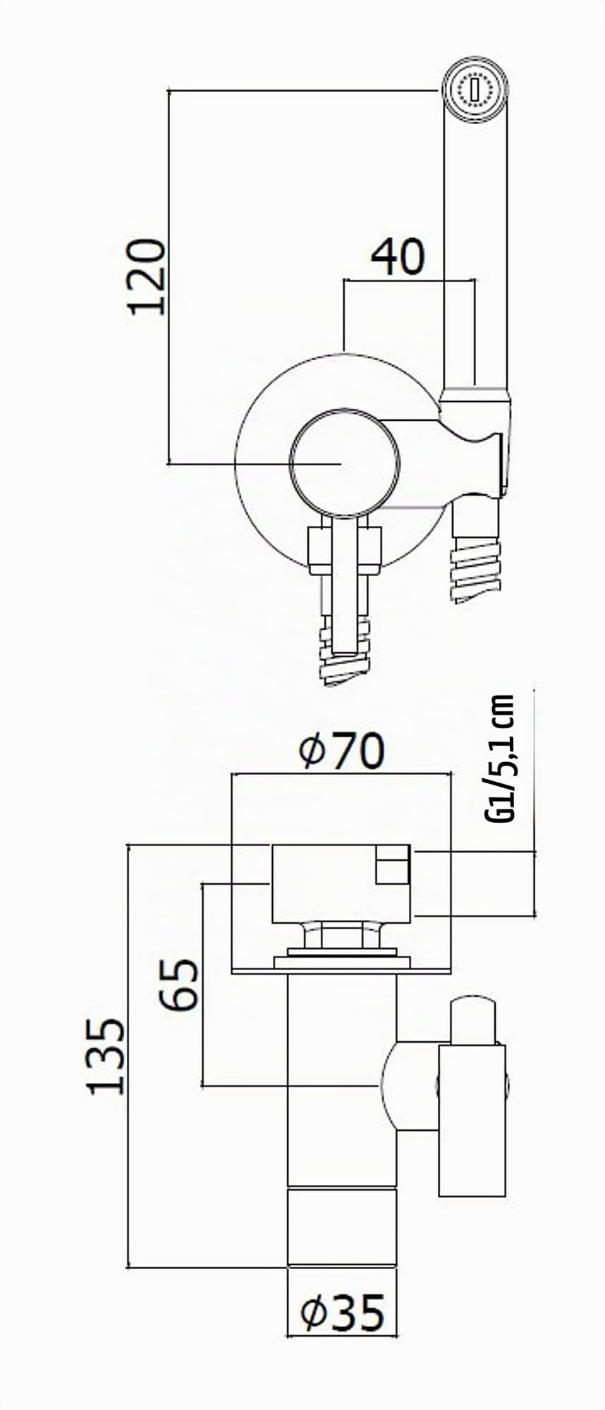 Set bidet tweet roun dmix tondo - idroscopino con doccetta tonda