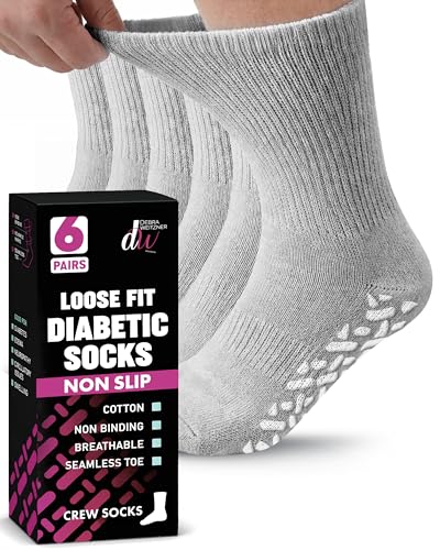 Debra Weitzner 6 Pairs Non-Binding Loose Fit Sock - Non-Slip
