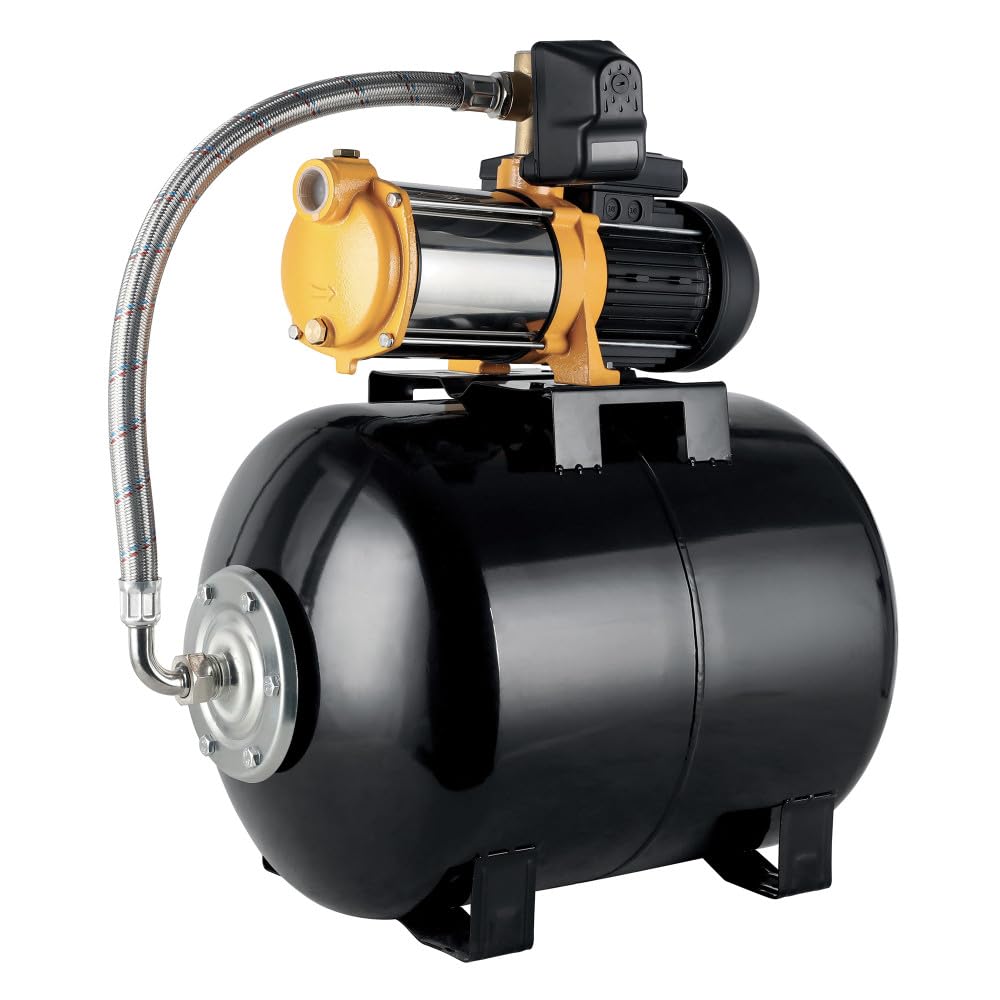 Rondy Pompe surpresseur - 60L - 920W - 5400L/H - Autoamorçante - Noir - Classique - Acier inoxydable, Plastique