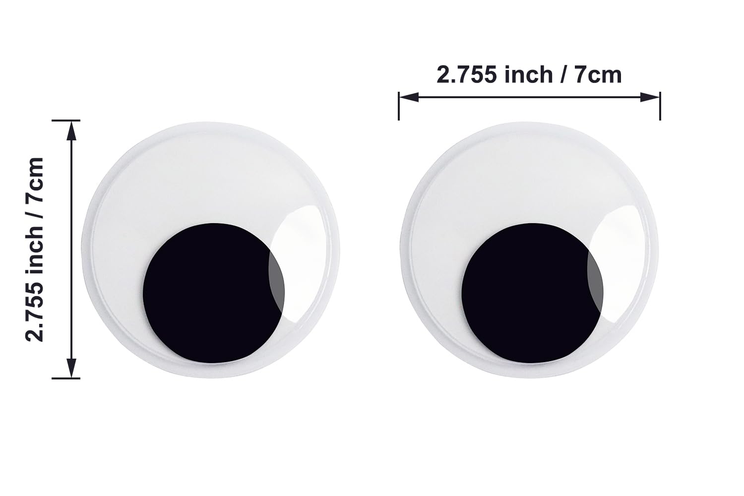 6 Stück 7,9 cm Wackelaugen Kunststoff Wackelaugen mit selbstklebenden schwarz-weißen Kulleraugen für DIY Handwerk Weihnachten Halloween Dekoration