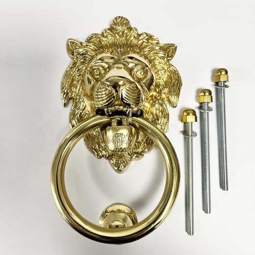 Aldaba de puerta de fácil instalación con cabeza de león Jones Interiors 2