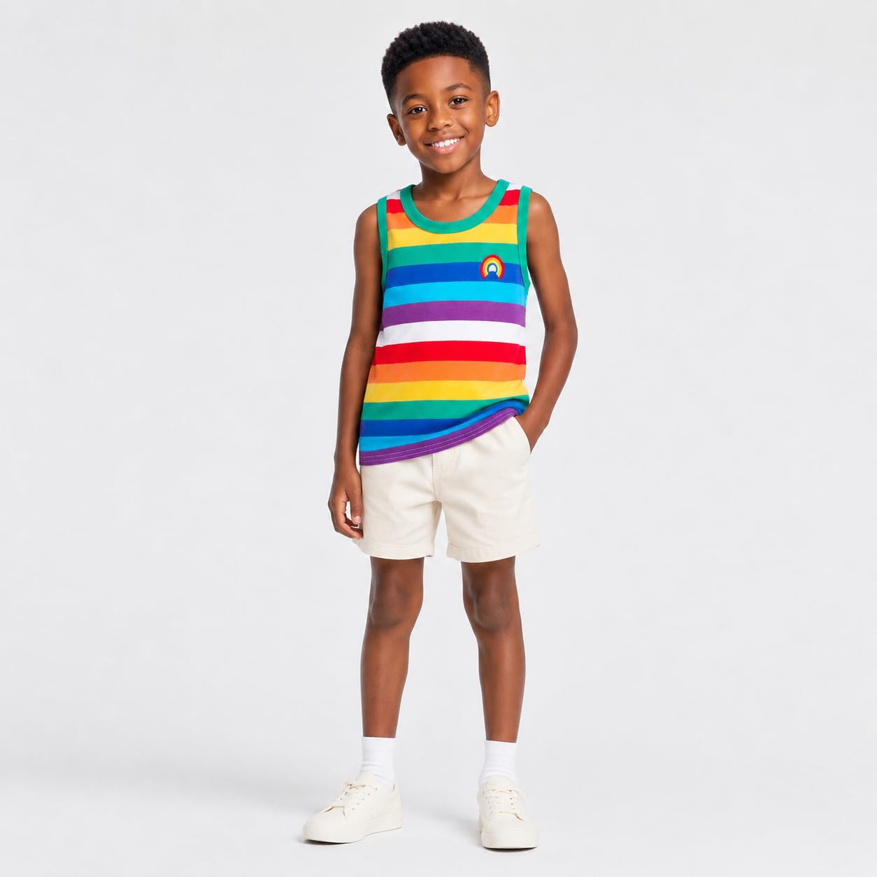 Mud Kingdom Niños Bebes Camisetas Raya del Arco Iris