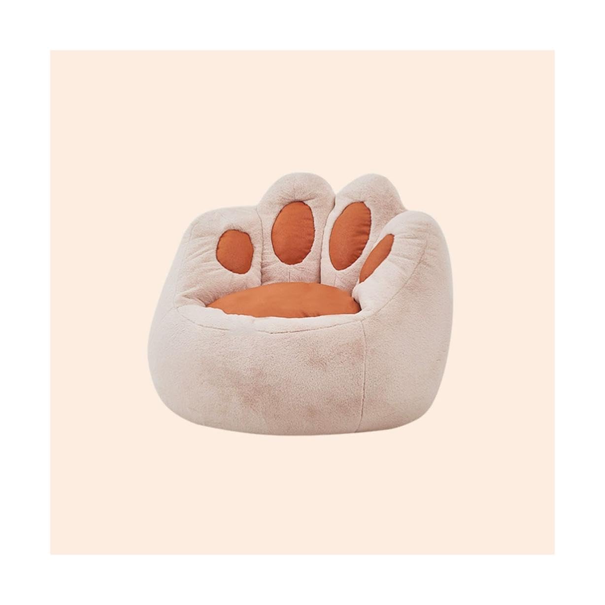 Faux Fur Bean Bag Chair With Memory Foam - Large Cat's Paw Shape, Supports 400 Lbs
