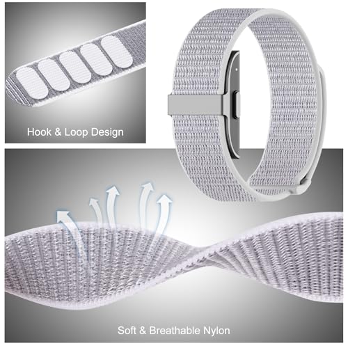 Polyjoy Nylon Loop Sport Replacement Bands Compatible with Hume Health Band, Soft Breathable Adjustable Wrist Band for Hume Band Replacement Strap Wristband for Fitness Tracker Women Men by Polyjoy - Image 2