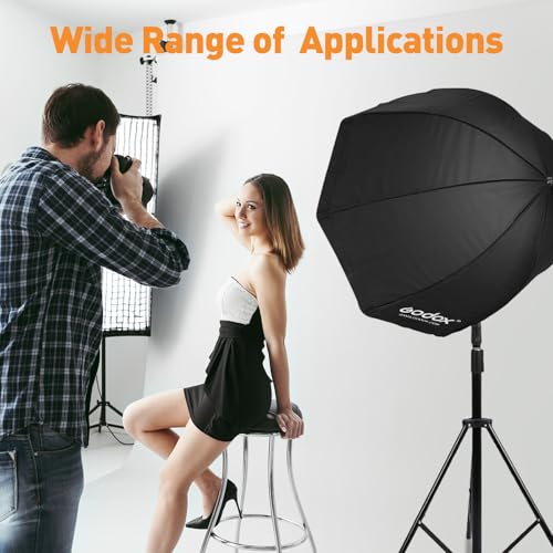 GODOX Umbrella Softbox - Portable 32 inches/80cm Octagon Reflector for Studio Photography Speedlite Flash, Compatible with Canon Nikon Sony