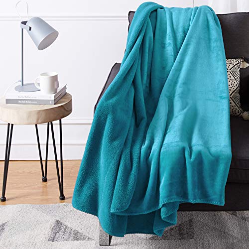 Amazon Basics Fuzzy, Micro Plush Fleece Blanket, All Seasons - Twin, Teal