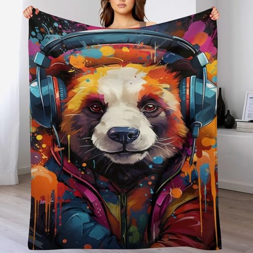Manta de forro polar 3D Panda Bedding con acabado de franela texturizada 2