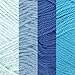 JubileeYarn Cotton Select Yarn - 50g/Skein Sport Weight - Shades of Blue - 4 Skeins