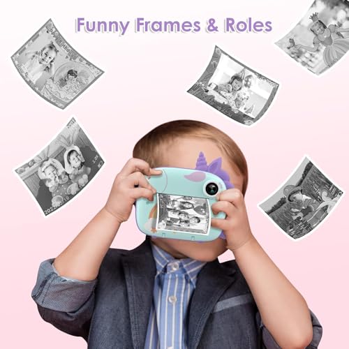 Image of Kids Instant Print Camera, Selfie Digital Camera for Kids with Print Paper & 32G Card, 2.5K Video, Color Pens for DIY, Fun for Girls Boys 3-12 Years Old (CAM42)