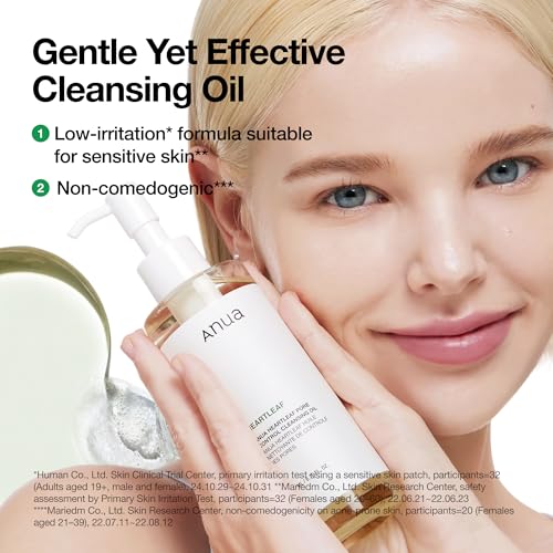 Image of ANUA Double Cleansing Duo for Facial Cleansing, Heartleaf Pore Control Cleansing Oil & Quercetinol Deep Cleansing Foam, Makeup Remover Face Wash, Blackhead Care, Korean Skincare