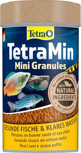 Tetra TetraMin Mini Granules - Alimento para peces en forma de minigránulos finos paralos peces ornamentales más pequeños de agua dulce, lata de 100 ml