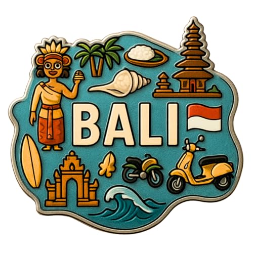 Image of Souvenir Fridge Magnet | 4x3 Inch Collectible Travel Decor | Strong & Durable Refrigerator Magnet with Iconic Landmarks for Travelers (Bali)
