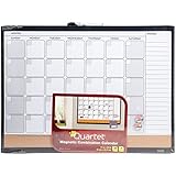 Quartet Magnetic Combination Calendar Board, 17 x 23 Inches, Dry Erase and Cork, 1-Month Design with List, Black Frame (79380-WM)