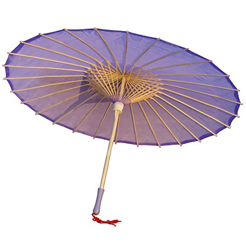 AEAOA Plain Bamboo Cloth Parasol Umbrella Great for Wedding Party Favor (Light Purple)