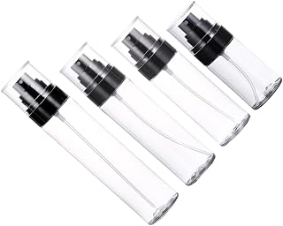 4PCS Transparent Plastic Spray Bottles Refillable Fine Mist Atomizers for Travel Makeup Hair Facial Mists and Homemade Cleaners Portable Leak-resistant Pump Containers