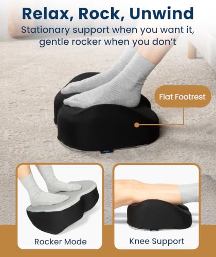 Image of Everlasting Comfort Foot Rest for Under Desk at Work - Memory Foam Office Foot Stool & Under Desk Footrest Leg Elevation Pillow for Gaming & Home Office, Supports Posture