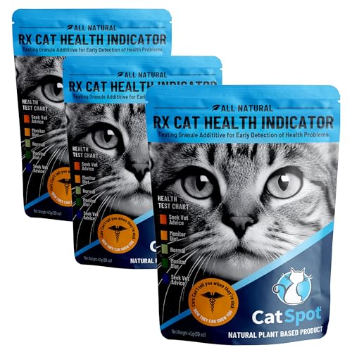 CatSpot RX Cat Health Indicator | Cat Health Monitoring with Color Changing Indicators | Home Urine Testing Cat Litter Additive | 30g Total (10g x 3 Packs)