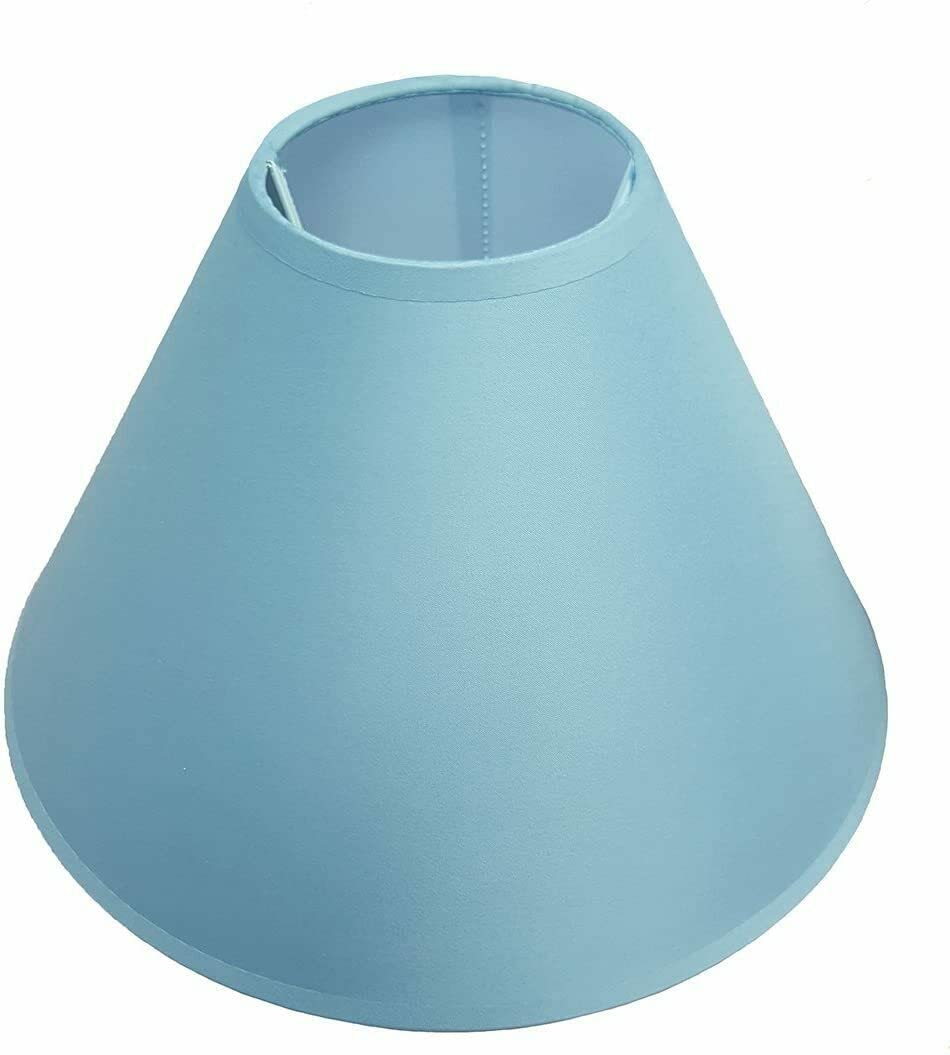 9" 12" 14" Luxury Cotton Textured Hoom Fabric Coolie Light Shade Purpose Table Floor Ceiling Perfect Lighting Practical and Eye Caring Lampshade (9 inch (23 cm), Light Blue)