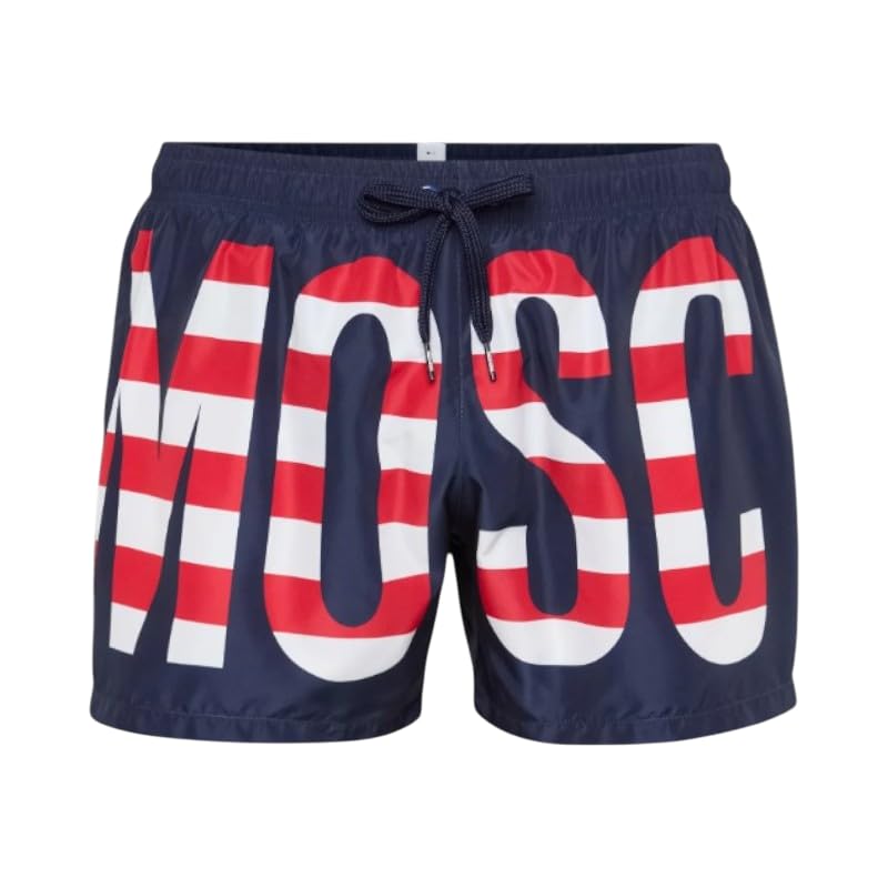 Moschino Badehose für Herren Swim V3A4211, Boxershorts für das Meer, Muster Blau, blau, L