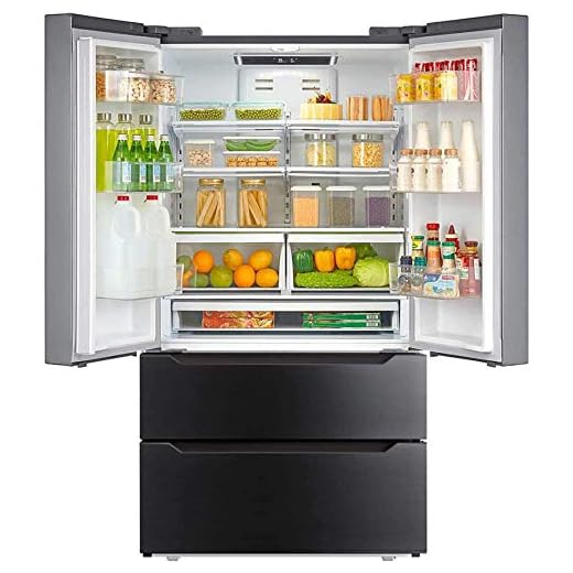 Smad 36" French Door Refrigerator with Auto Ice Maker Counterdepth Refrigerator Bottom Freezer Stainless Steel, 22.5 Cu.Ft, Black