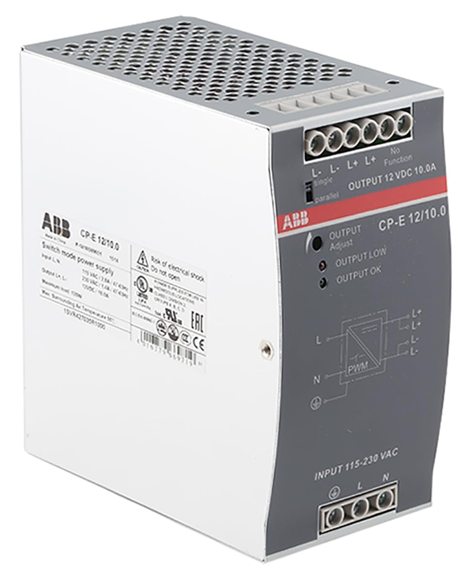 ABB CP-E Switched Mode DIN Rail Power Supply, 90 → 132 V ac, 186 → 264 V ac / 210 → 370V dc ac, dc