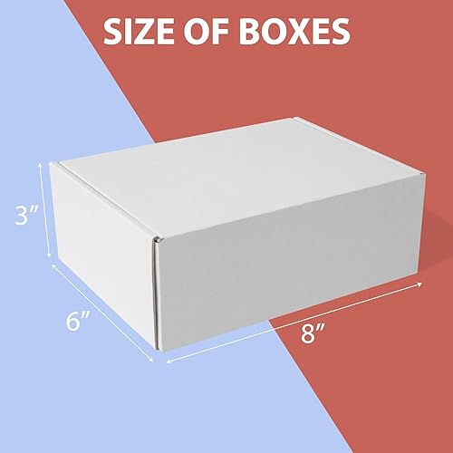 Miniatura 2 de Mat Board Center, cajas blancas de envío de 8 x 6 x 3, pequeña caja de cartón corrugado, correo de negocios, correo de regalos, camiseta, vela,