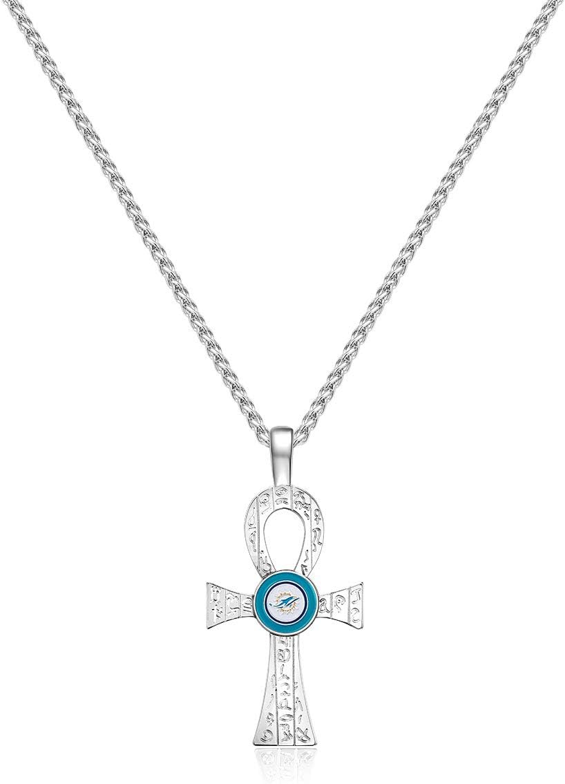 Pro Specialties Group NFL Miami Dolphins Key of Life Necklace : Sports & Outdoors