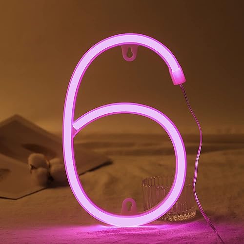 Miniatura 2 de Letrero con luces LED de neón, luces de neón decorativas para pared, color blanco cálido, rosa, azul, alfabeto, letra de la A a la Z y 0 a 9 (rosa)