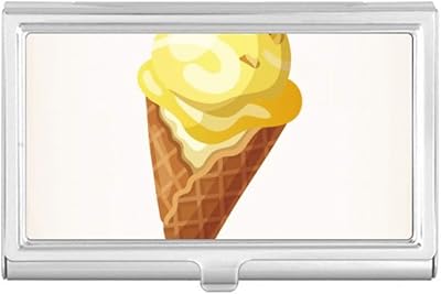 Yellow Peanut Sweet Ice Cream Pattern Business Card Holder Case Pocket Box Wallet