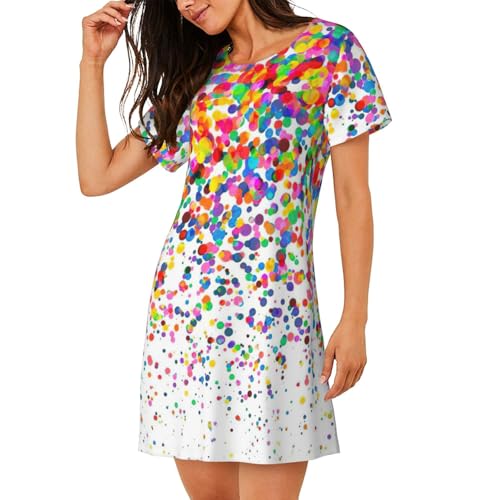 Chemise de nuit légère contre la chaleur nocturne imprimé pois - 3