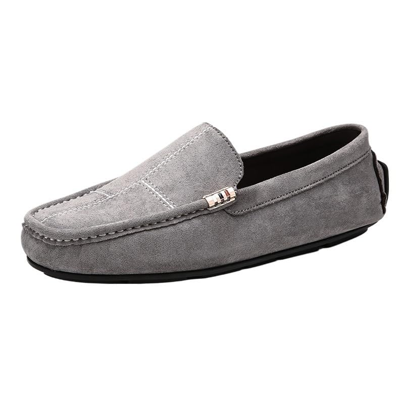 Fashion Men's Loafers Suede Vampr Vintage Prom Solid Color Round Toe Prom Wedding Tuxedo Block Heel Shoe Slip-on