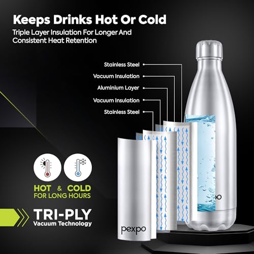 Image of Go24 pexpo Electro Pro Hot & Cold Vacuum Flask with Jute Bag | 2 Year Warranty | Stainless Steel Water Bottle - 1500ml Silver | Office Bottle | Workout | Travelling | Home