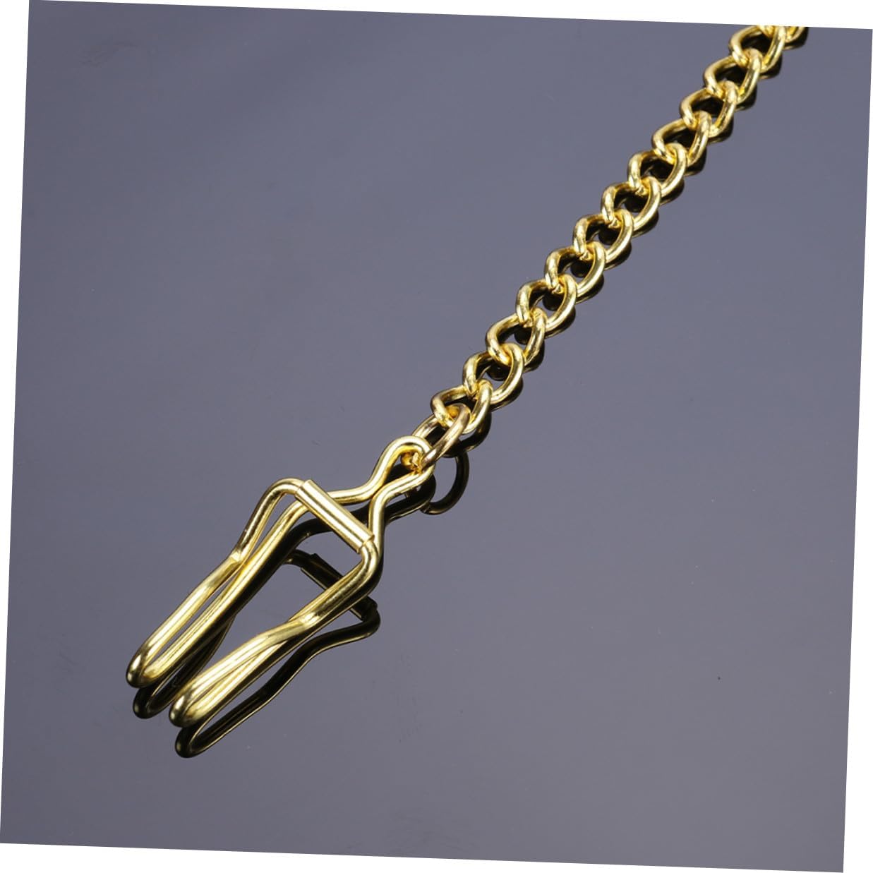 2pcs Retro Gold Pocket Watch Chains for Men Adjustable Vest Wallet Chains Multipurpose Clip Accessory
