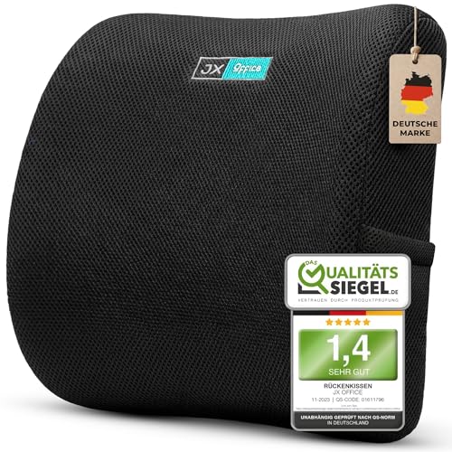JX Office® Rückenkissen – Ergonomische Lordosenstütze aus Memory Foam – Für gesunde Sitzhaltung zuhause & im Büro