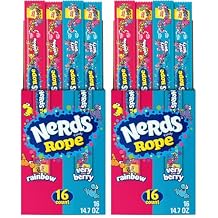 Nerds Rope Candy, Variety Box, Rainbow & Very Berry, 0.92 ounce Pack of 32