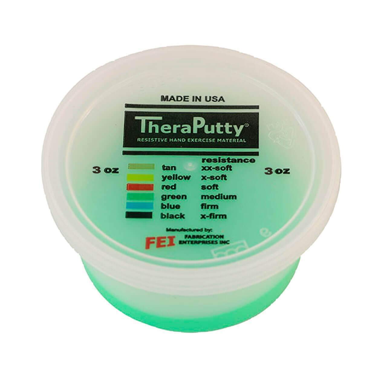 FAB100969 - Fabrication Enterprises, Inc. exercise putty, green, 3 ounce
