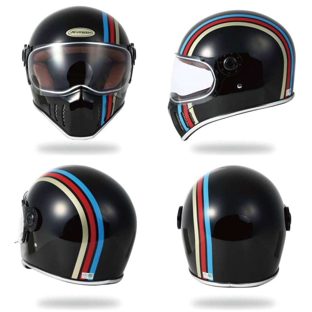 ほりぞん HORIZONHELMETS】JADE Tricolor2-black フルフェイス へルメット