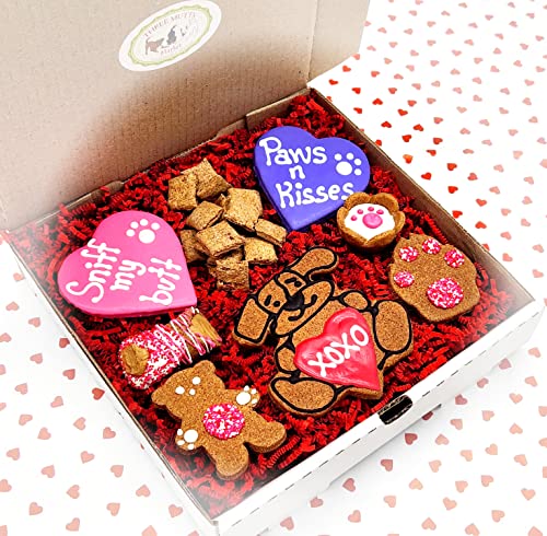 Three Mutts Market Love You So Mutt Dog Treat Gift Box | Treats for Medium & Large Dogs | Human Grade, Handmade and Decorated Dog Cookies | No Artificial Preservatives | Made in The USA