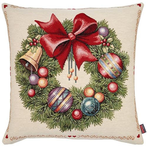 Hossner Kissenbezug Weihnachten 45x45 Kissen Gobelin Kissenhülle...