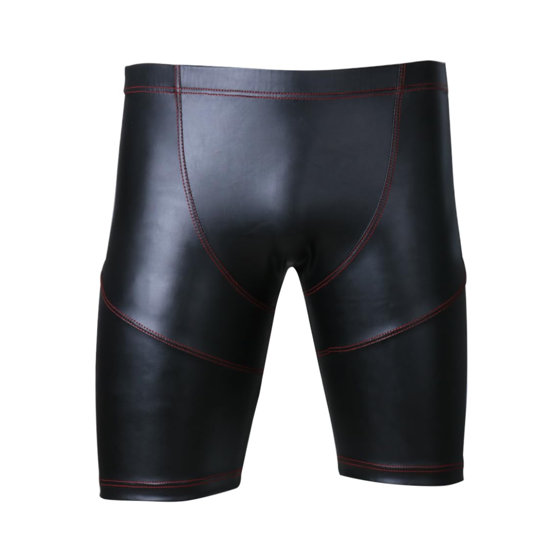 Freebily Men's Wetlook Boxers Shorts Faux Leather Half Tights Leggings Trunks Pants Black XL