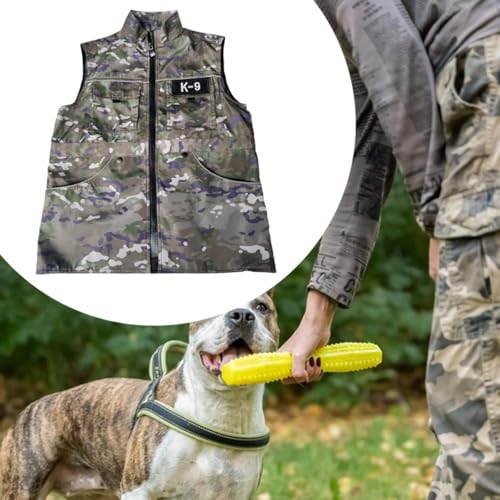 Gilet d'entraîneur de chien imperméable noir taille L pour éducation canine