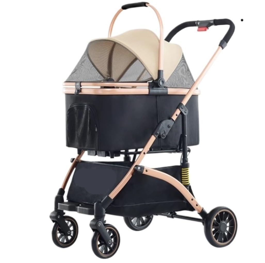 Carrito mascotas plegable y ligero para perros pequeños y medianos con ruedas estables