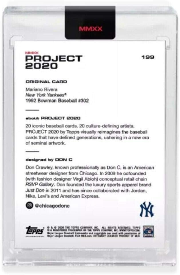 2020 Topps Project 2020 Baseball #199 Mariano Rivera New York Yankees Artist Don C Crawley 1992 Bowman Design