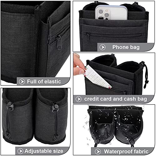 Image of Travel Essentials Drink Holder, with 2 Coffee Mugs Tightening Drawstring, Luggage Cup Holder Attachment, for Flight Attendant & Travelers - Travel Luggage Accessories by YSCEN (red)